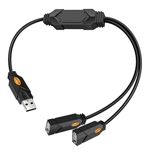 Electop - Cable Divisor Usb De 2 Puertos Usb A, Doble Hembra