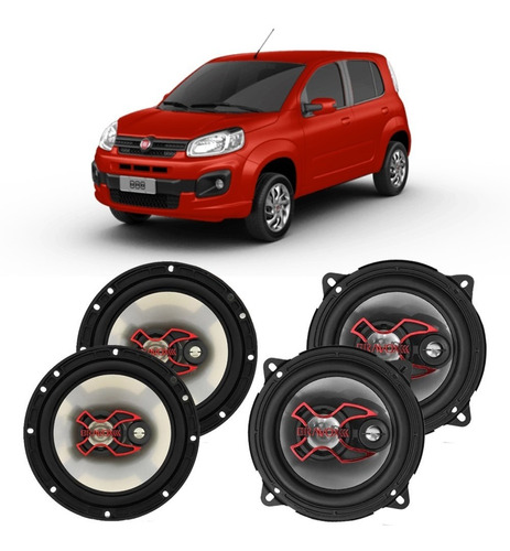 Kit Alto Falante Fiat Uno 2015 A 2020 Bravox 200w 4 Portas