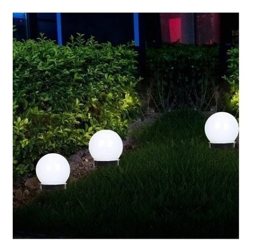 Pack 2 Foco Led Solar Estaca Tipo Globo Para Jardín