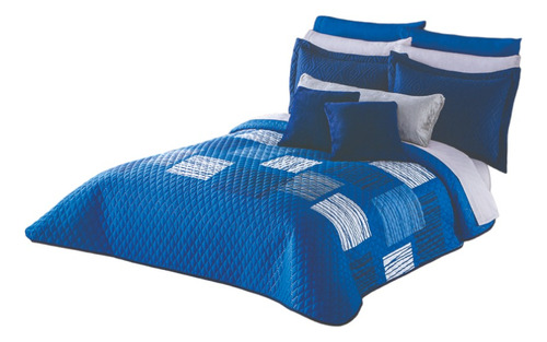 Edredón Neo Lugano Azul Rey Matrimonial/ Queen Size Concord