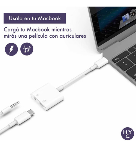 Adaptador Usb Tipo C 3.5 Dual Audio Carga