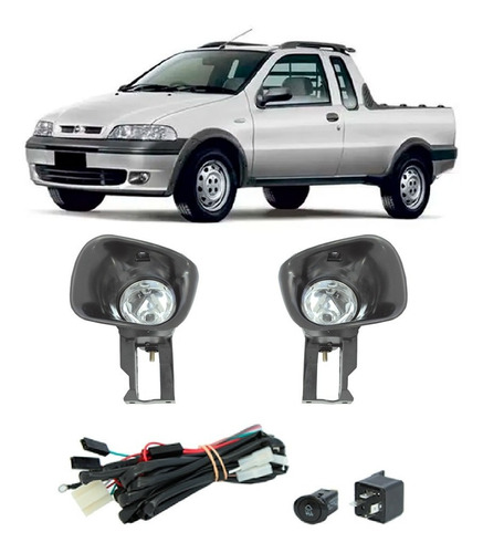 Kit Farol Milha Auxiliar Neblina Fiat Palio Weekend 01 A 03