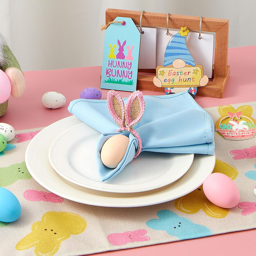Juego De 6 Servilleteros De Conejo De Pascua Coloridos
