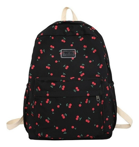 Mochila Kawaii Con Estampado De Cerezas Para Mujer Niña