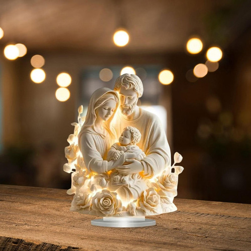 2d Jesús Figura Santa Decoración Familia Sagrada Blanca