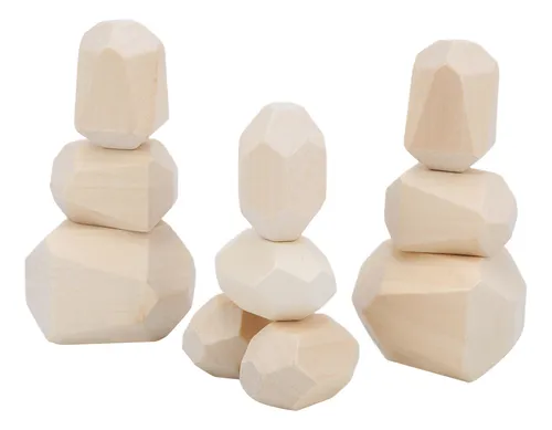 Juego De Apilar Bloques De Construcción De Madera Con Forma