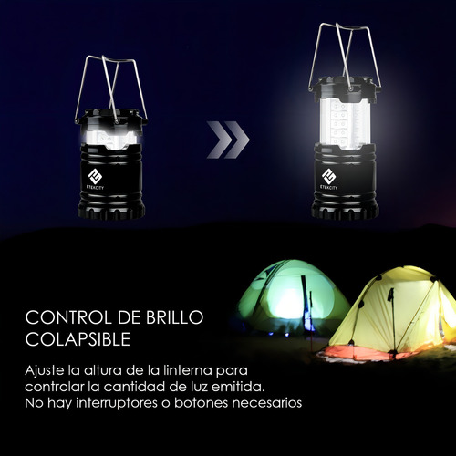 Linterna Portatil Led Ultra Brillante Campismo Farol Color Negro
