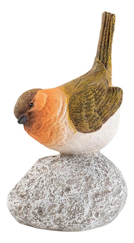 Estatua De Pájaros De Jardín Escultura De Resina 65x6x12cm