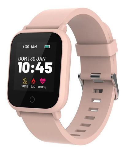 Smartwatch Multilaser Atrio Es437 L1 Bt5.0 - Rosa, color de la carcasa: rosa, color de la correa: rosa, color del bisel, color rosa