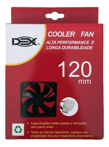Cooler Fan Para Gab. 120mm 3 Pinos/molex Preto Dex Box