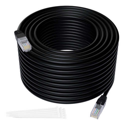 Cable De Conexion Ethernet Cat5e De 25 Pies, Sin Enganches,