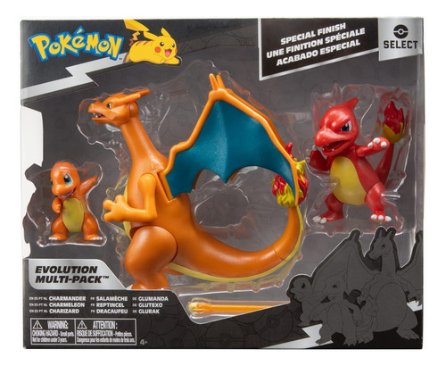 Pokémon Figuras Multipack Charmander Charmeleon Y Charizard