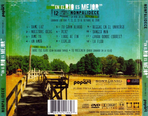 Imagen 2 de 2 de Nonpalidece En El Rio Es Mejor Dvd + Cd Desenchufado Nuevo
