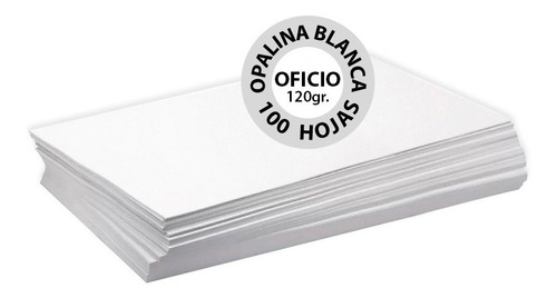 Papel Opalina Blanca 120 Gr Oficio - Paquete 100 Hojas