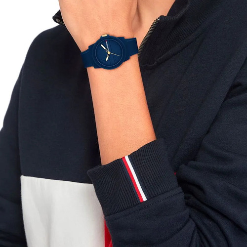 Reloj Tommy Mujer Silicona Malla Azul Bisel Azul Fondo Azul