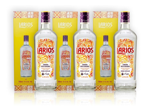 Larios Gin London Dry Kit X3u 750ml C/estuche Destilado