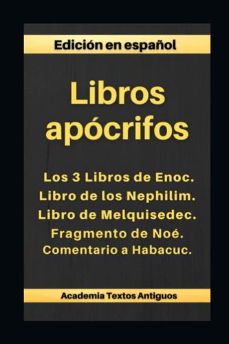 Libro: Libros Apócrifos: Contiene: Los 3 Libros De Enoc, Lib