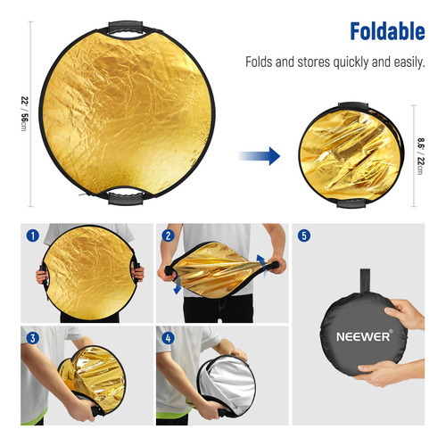 Reflector Neewer Rf-56ii 22/56 Cm Con Mango 5 En 1