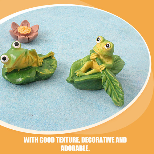 2 Estatuas De Ranas Domésticas En Miniatura Hechas En Resina