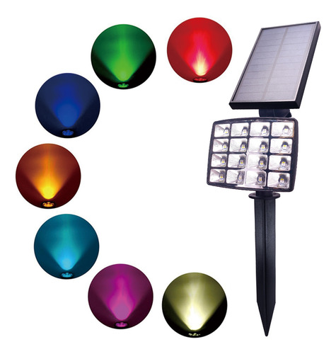 Lámpara Solar De Césped 32led Luz Cálida Cambia Color