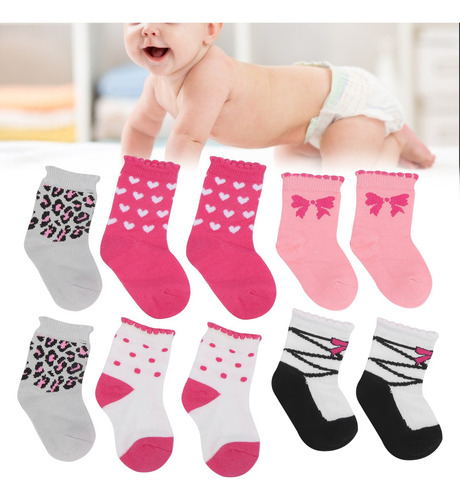 5 Pares De Algodón Multicolor Recién Nacido Bebé Bebé Niño N