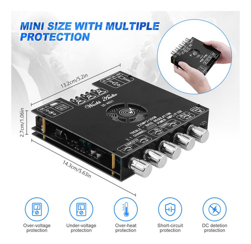 Amplificador De Audio Zk Modelo As21 Bluetooth 5.1 220w 350w Color 0 W