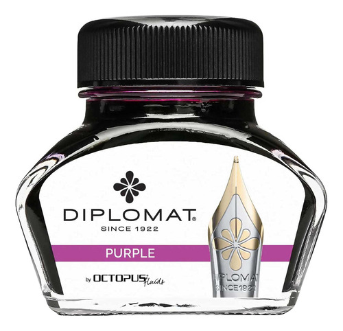 Botella De Tinta Lisa De Cristal Pulpo Diplomat D41001011, C