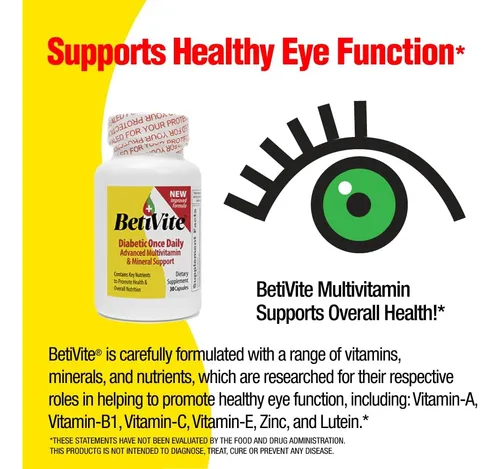 Multivitamínico Diabético, Mejora La Función Nerviosa Y La Salud Ocular, Contiene Vitamina C Y Cromo Para Niveles Salud