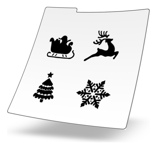 Stencil Reusable Galletas - Navidad - 4 Figuras Navidad