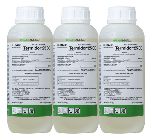 Termidor 25 Ce 1 Lt Insecticida Termitas Fipronil Basf 3 Pza