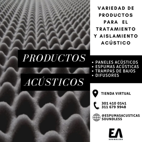 Imagen 3 de 8 de Espumas Acústicas Absorción De 50cm X 50cm X 5cm