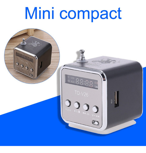 Alto-falante Portátil De Rádio Fm Digital Td-v26 Mini Fm Rad