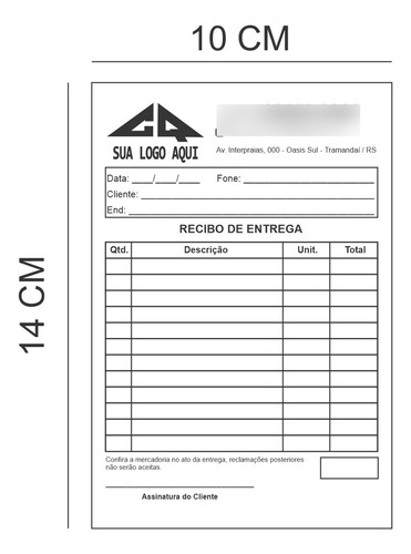40 Blocos Recibo De Entrega Personalizado 14x10 - 2.000 Fls