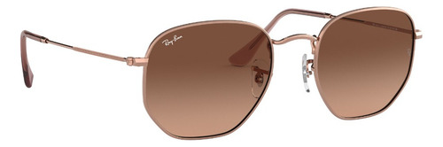 Lente De Sol Ray-ban Hexagonal 0rb3548n Unisex Hexagonal Rojo Pink Gradient Brown Copper Copper