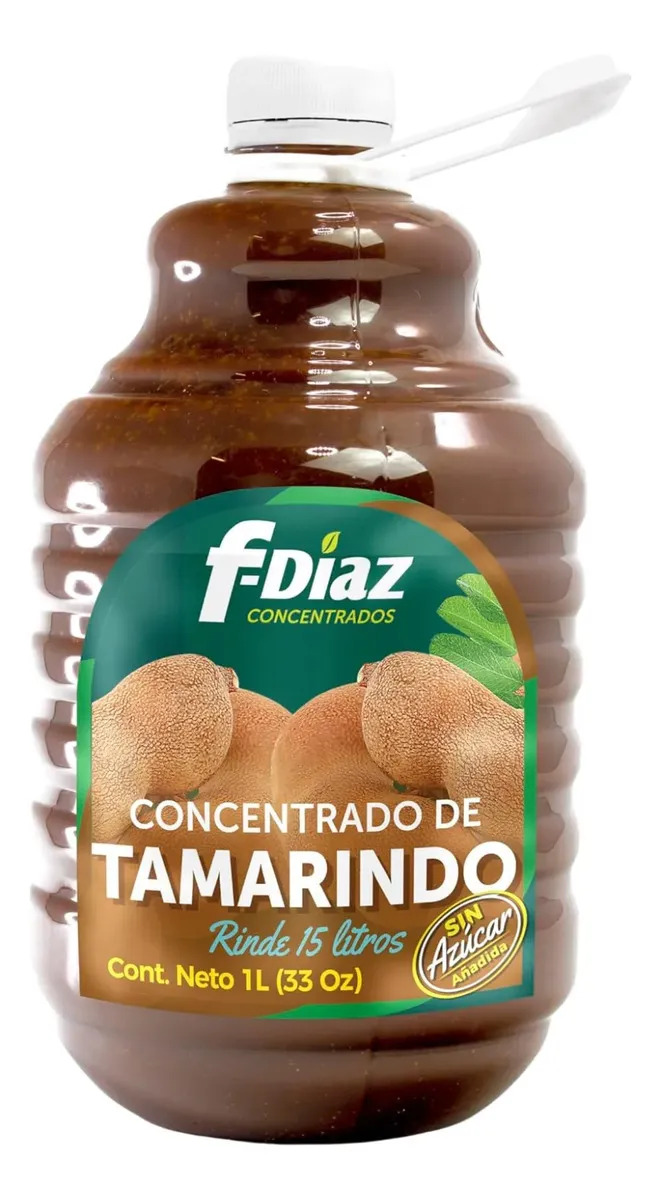 F-diaz Concentrado Para Agua Tamarindo 1 Lt Fruta Natural Sin Azucar