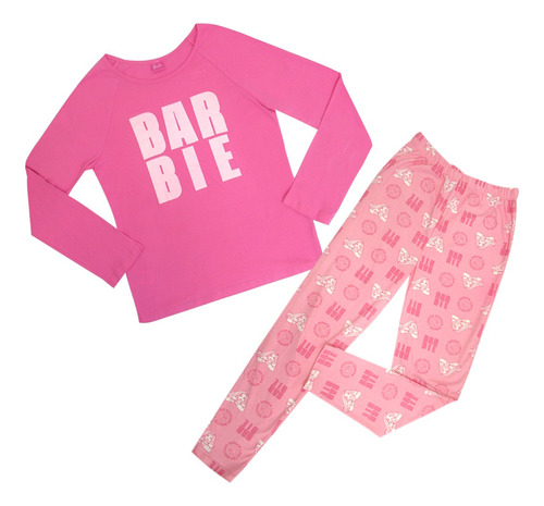 Pijama Para Mujer De Barbie Manga Larga Tela Suave Y Cómoda