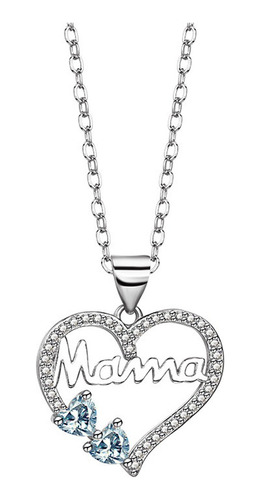 Collar Dije 2 Corazones Mama Estuch Regalo Dia De Las Madres