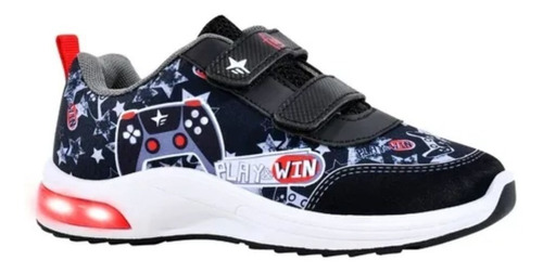 Zapatillas Footy Pop Joystick Negra Con Luces Al Pisar