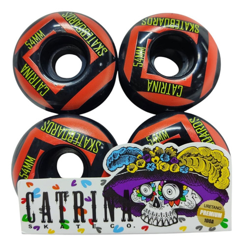 Rueda Skate Catrina 54mm Classic Negra Cuadrado