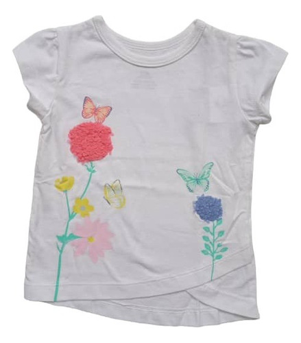 Blusa Franela Para Bebes Carters Apliques Flores Mariposa 3d