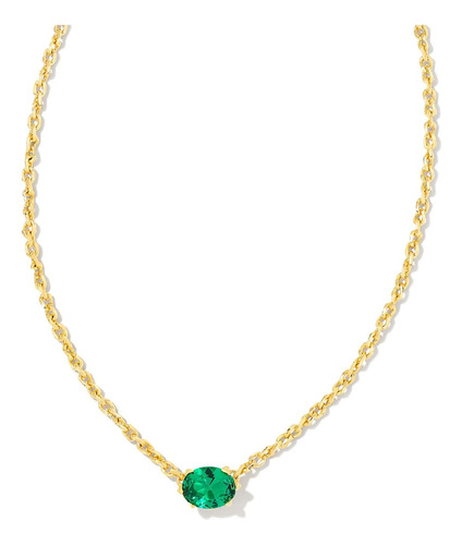 Kendra Scott Cailin Collar Con Colgante Oro Verde Cristal Ta