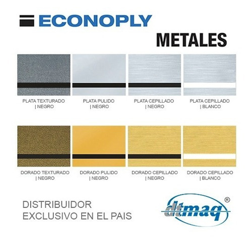 Metalex Plancha Placa Laserable Econoply Metalizado 60x40cm