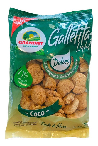Imagen 1 de 1 de Galletitas Light Coco 0% Grasas Trans Sin Azúcar 180 Gr
