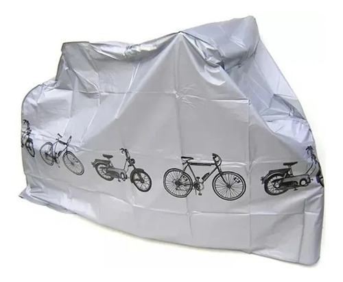 Carpa Funda Lona Cubre Moto Bicicleta Con Diseño Color Gris