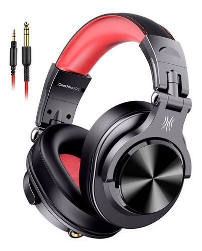 Headphone Dj Oneodio A71 Dobrável 40mm Duplo Conector P2 P10 Cor Vermelho