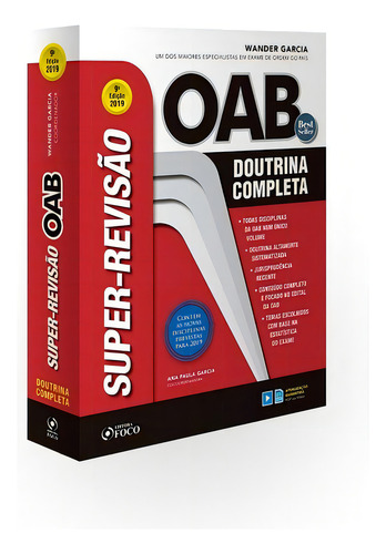 Livro Super-revisão Oab - Doutrina Completa - 9ª Ed - 2019, De Wander Garcia. Editora Editora Foco Em Português