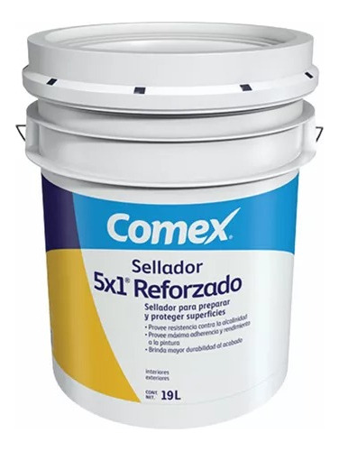 Sellador Vinil-acrílico Comex 5x1 Reforzado Cubeta De 19lts
