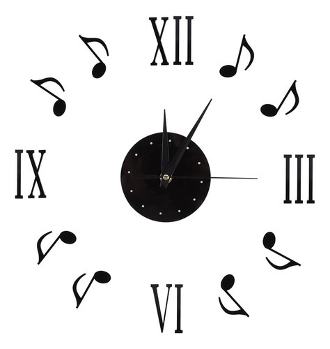 Reloj De Pared Musical Note Con Esfera De Vinilo Para Cd Y R