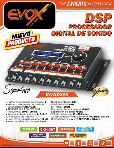 Procesador Digital Dsp De Sonido Evox Evx2dspx 8 Canales..