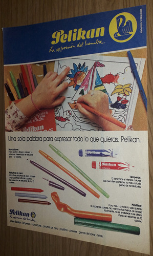 P311 Clipping Publicidad Marcadores Témpera Pelikan Año 1979 (Usado)